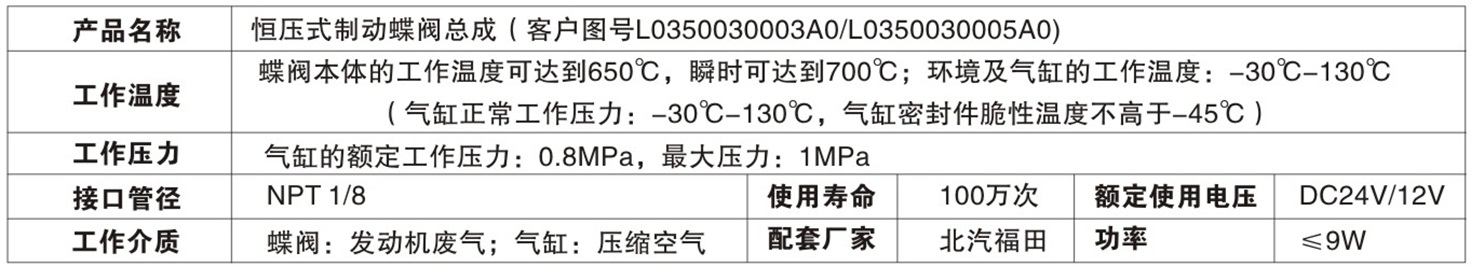 恒壓式制動(dòng)蝶閥總成（L0350030003A0）